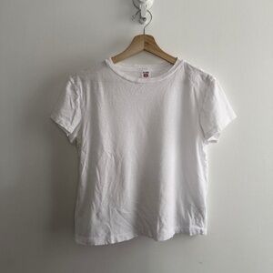 Re/Done Hanes White Classic T-Shirt